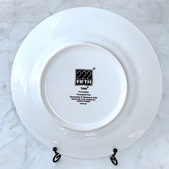 222 FIFTH TUNISIA SALAD PLATE NEW 8 3/8TH INCH ROUND FLORAL BLUE RED YELLOW - Picture 5 of 6